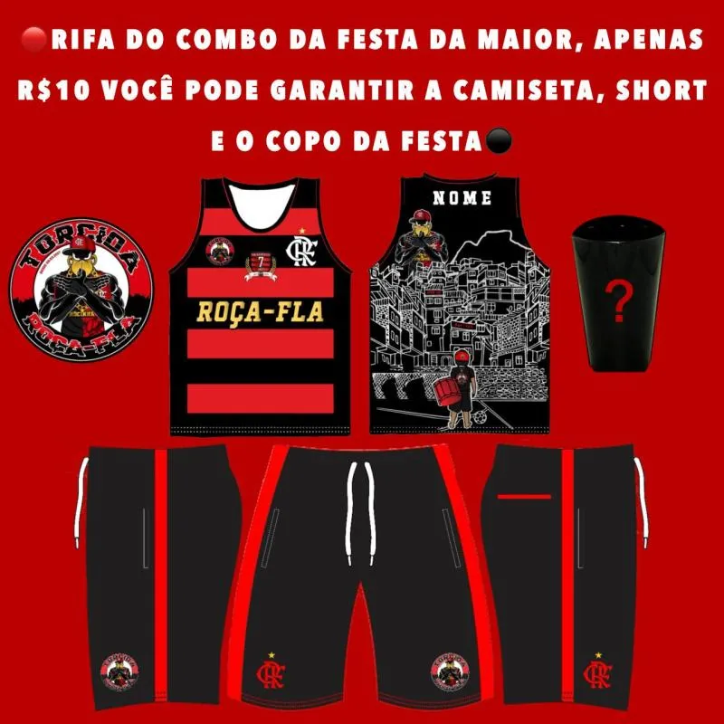 Imagem da campanha 🔴COMBO ROÇA-FLA, CAMISETA, SHORT, COPO ⚫