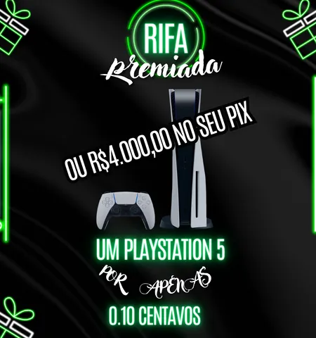 Imagem da campanha Playstation 5 ou 4K no PIX💸