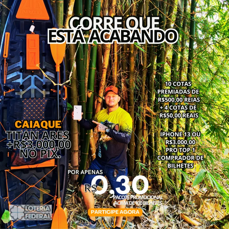 Imagem da campanha CAIAQUE TITAN + R$3000 MIL OU R$6.000,00 MIL NO PIX.