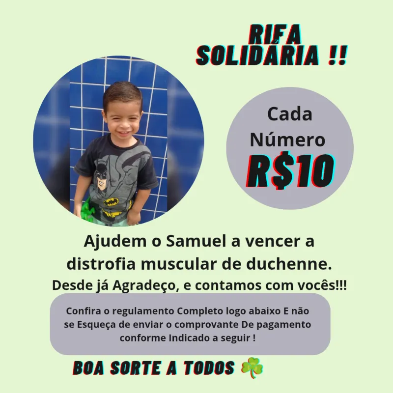 Imagem da campanha SALVE O SAMUEL - PRÊMIOS ESPECIAIS🎁