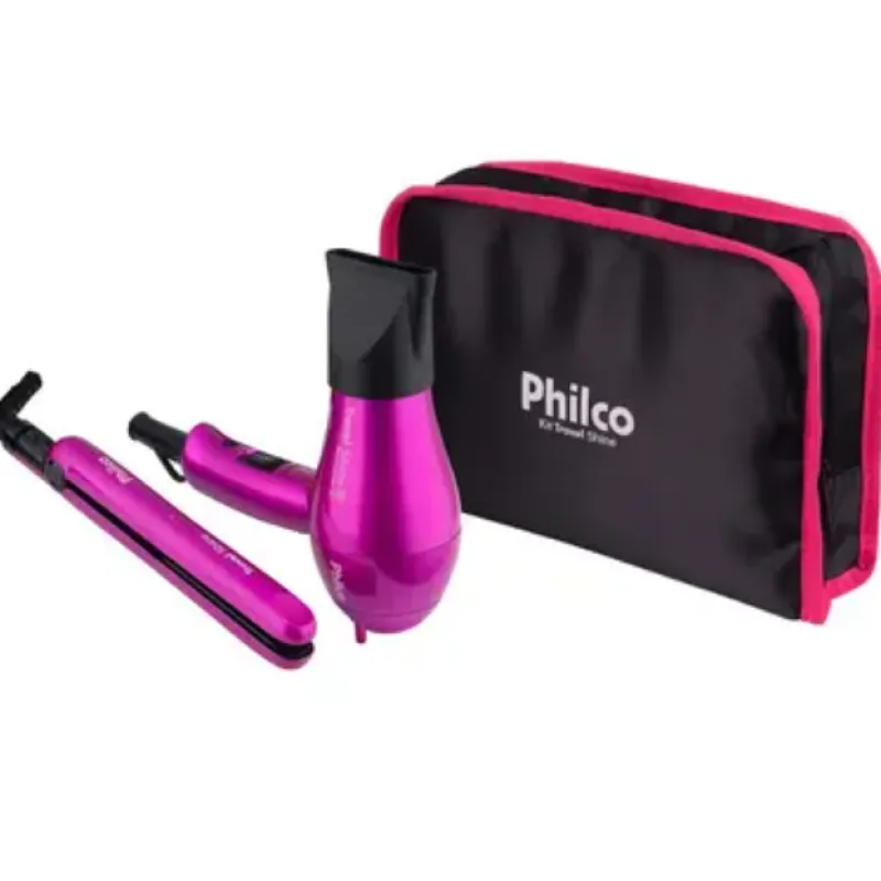 Kit chapinha+ secadora Philco travel shine com nescessária bivolt