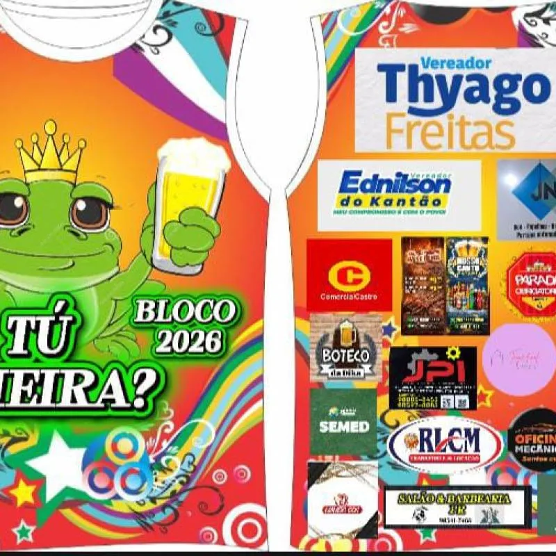 Imagem da campanha 2 camisas do bloco tú cheira