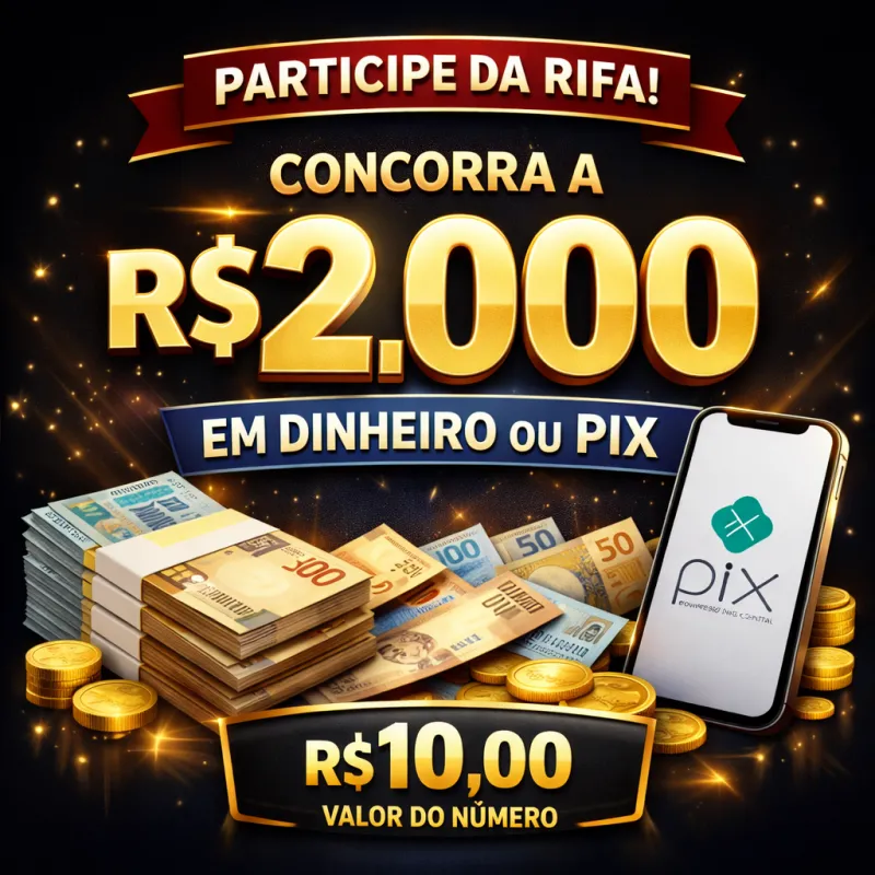 Imagem da campanha Rifa Premiada 2.000 no Pix